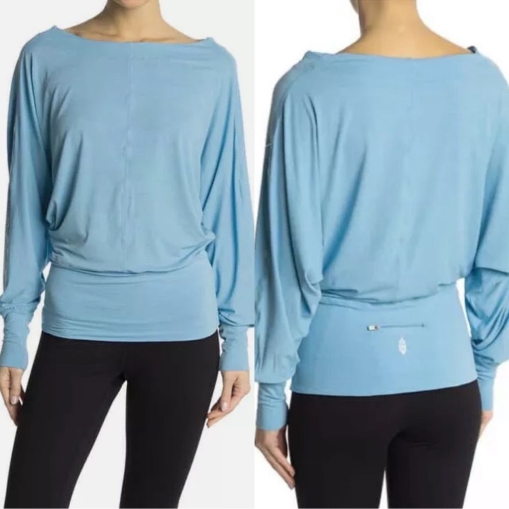 FP Free People Movement Sky High Long Sleeve shirt top blue